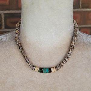 Vintage Multi Stone Stacked Chipped Necklace
